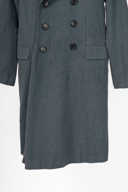 Junya Watanabe Comme Des Garcons Blue Wool Double-Breasted Coat Dress