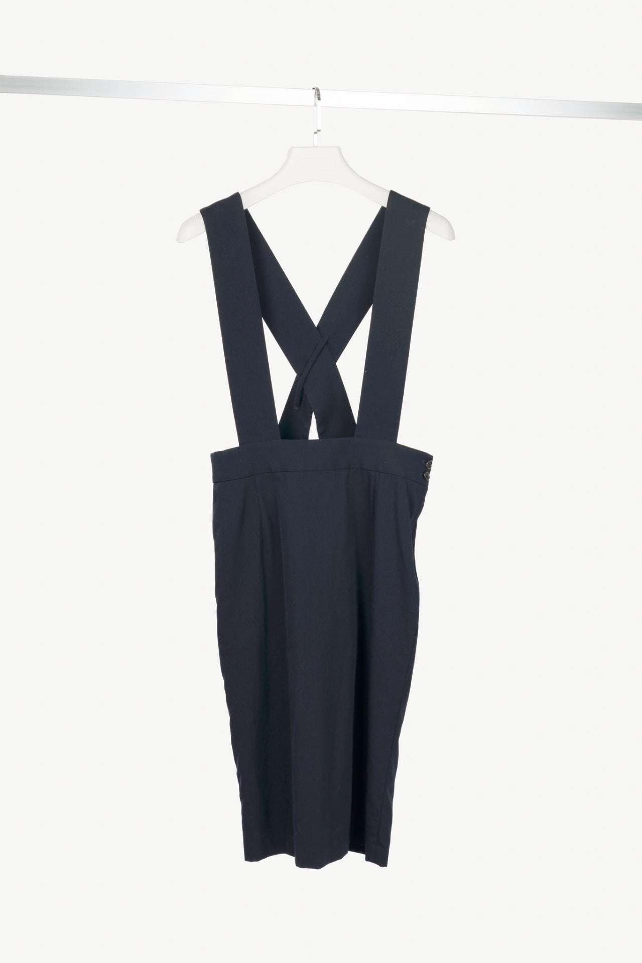 Comme Des Garcons Comme Des Garcons AW19 Navy Wool Suspender Skirt