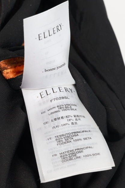 Ellery PF17 Cooly Chant Mottled Rust Cropped Crushed-Velvet Flared Pants