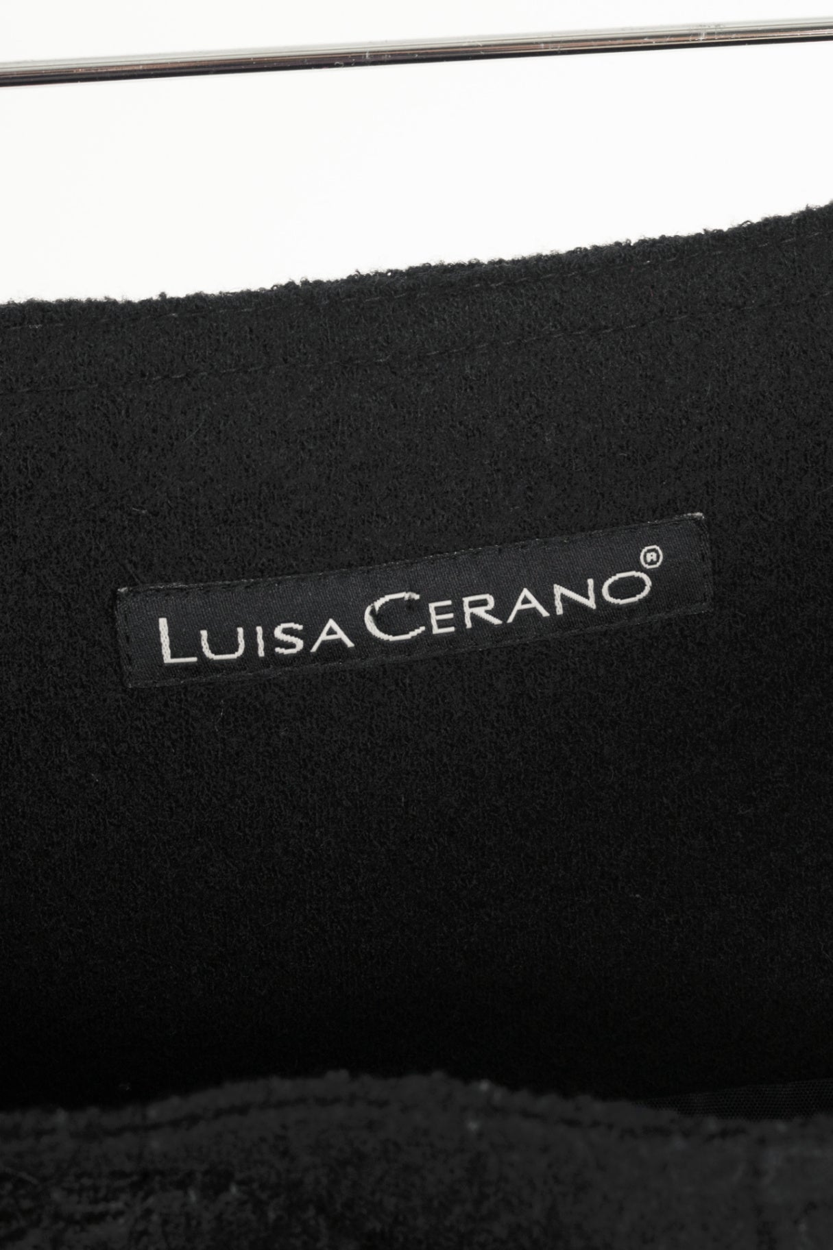 Luisa Cerano Black Boiled-Wool Belted Flared Skirt