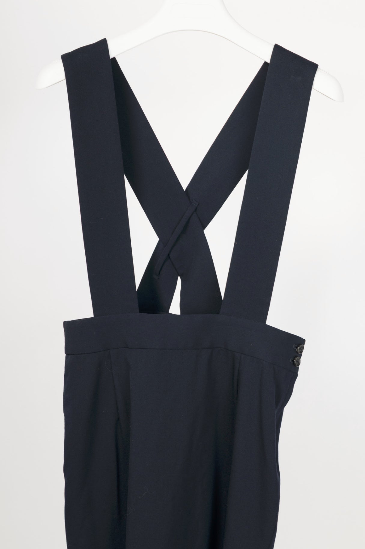 Comme Des Garcons Comme Des Garcons AW19 Navy Wool Suspender Skirt