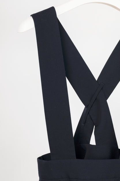 Comme Des Garcons Comme Des Garcons AW19 Navy Wool Suspender Skirt