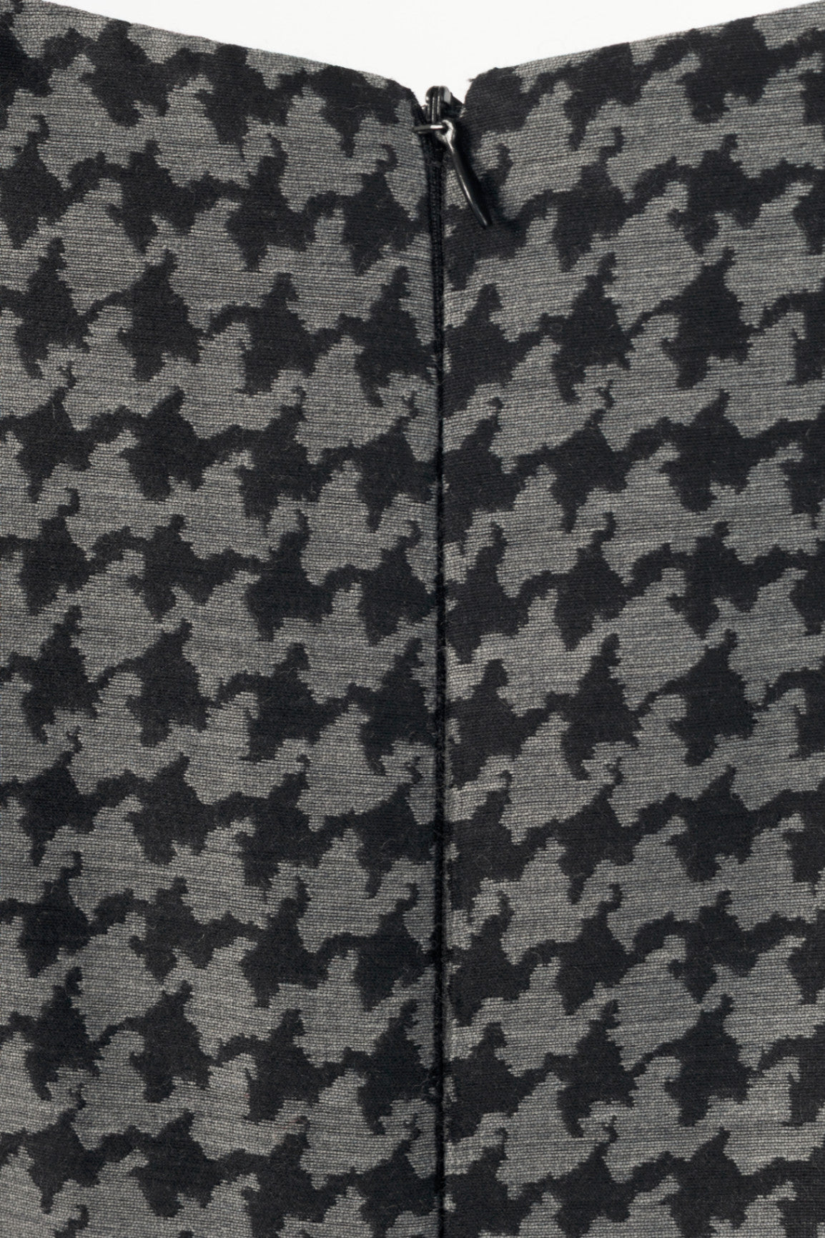 Prada AW13 Grey & Black Houndstooth Wool-Blend Jacquard Belted Dress