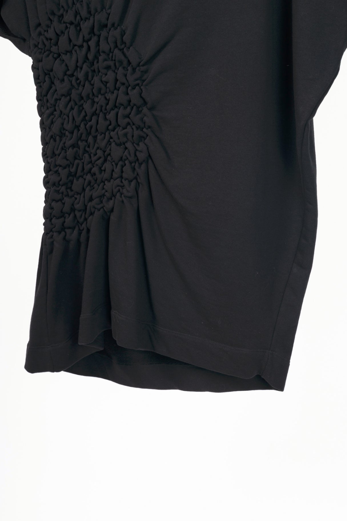Dries Van Noten Hatir Black French Terry Ruched Mini Dress