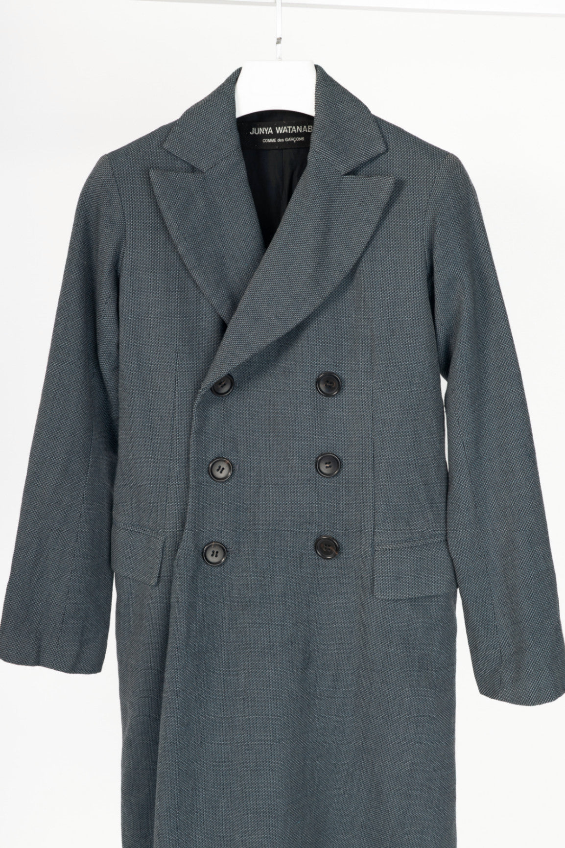 Junya Watanabe Comme Des Garcons Blue Wool Double-Breasted Coat Dress