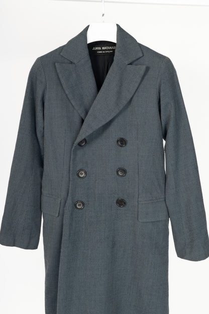 Junya Watanabe Comme Des Garcons Blue Wool Double-Breasted Coat Dress