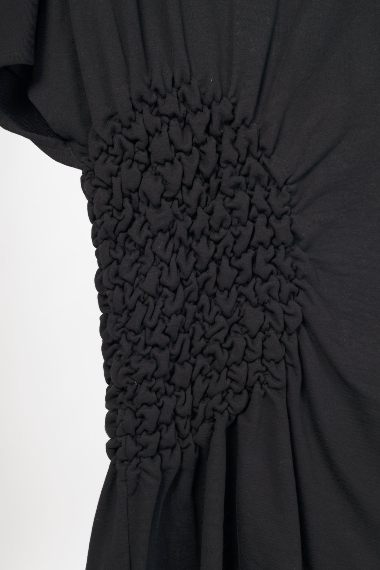 Dries Van Noten Hatir Black French Terry Ruched Mini Dress