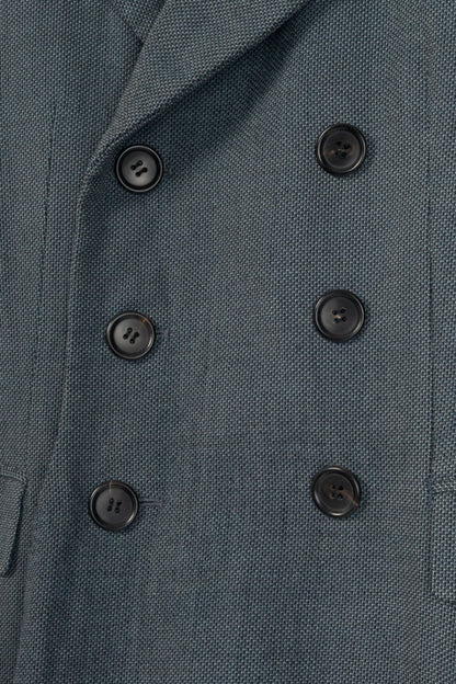 Junya Watanabe Comme Des Garcons Blue Wool Double-Breasted Coat Dress