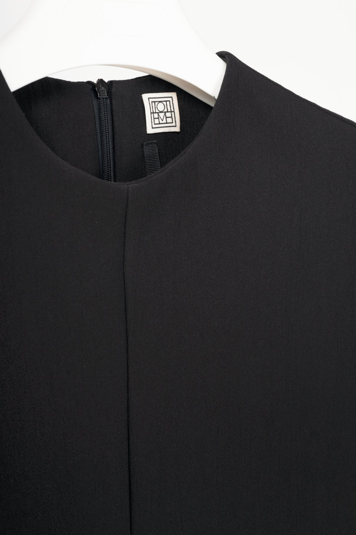 Toteme Strongoli Black Split-Front Crepe Midi Dress