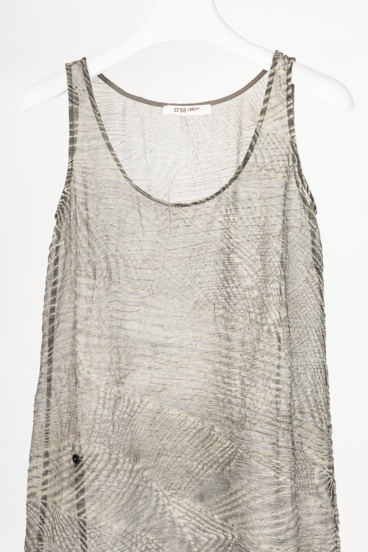 Crea Concept Grey Silk Sheer Gauze Tank Dress