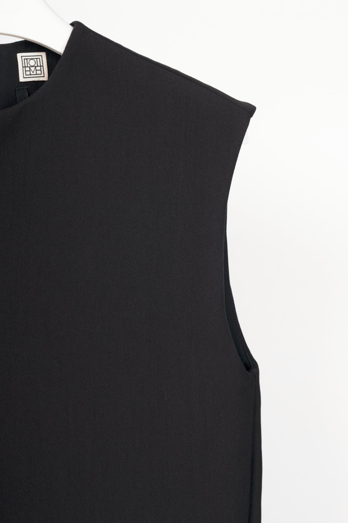 Toteme Strongoli Black Split-Front Crepe Midi Dress