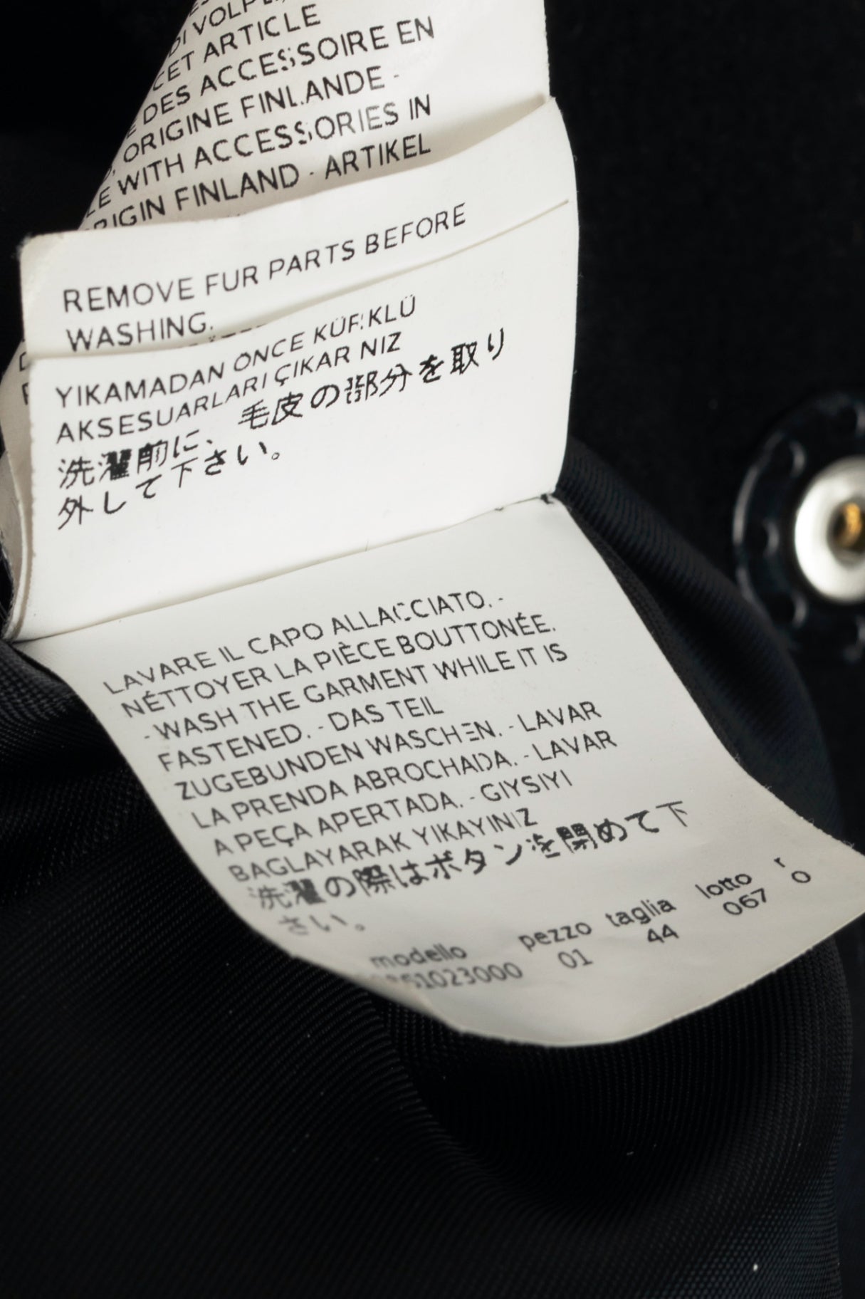 Max Mara Studio Black Wool Fur-Collar Pintuck Coat