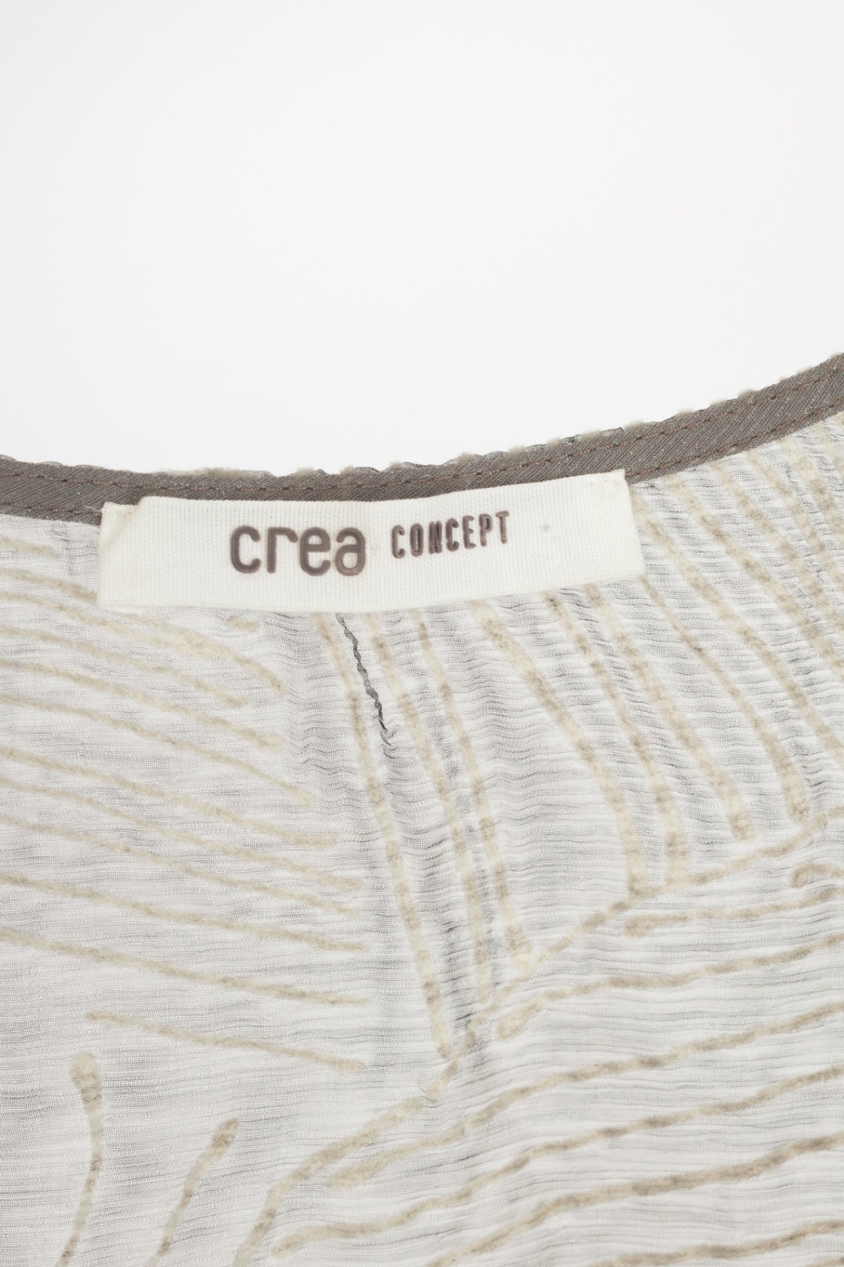 Crea Concept Grey Silk Sheer Gauze Tank Dress