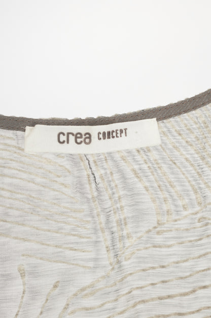 Crea Concept Grey Silk Sheer Gauze Tank Dress