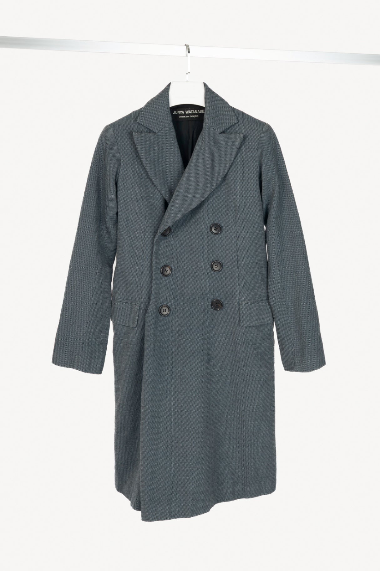 Junya Watanabe Comme Des Garcons Blue Wool Double-Breasted Coat Dress