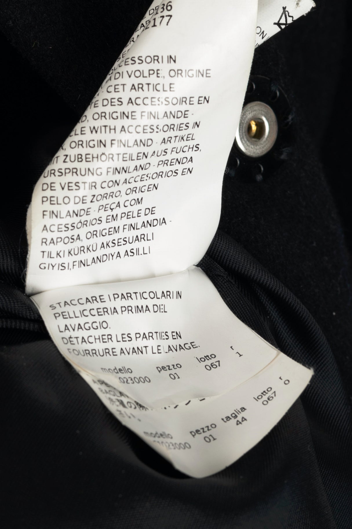 Max Mara Studio Black Wool Fur-Collar Pintuck Coat