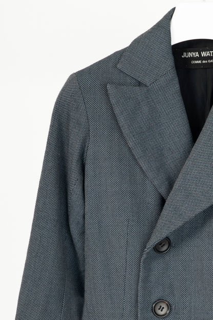 Junya Watanabe Comme Des Garcons Blue Wool Double-Breasted Coat Dress