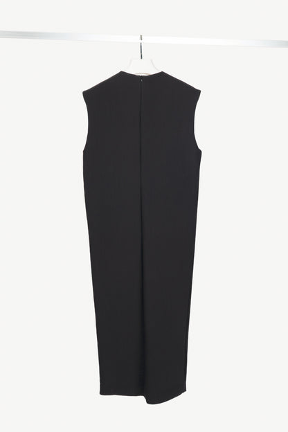 Toteme Strongoli Black Split-Front Crepe Midi Dress