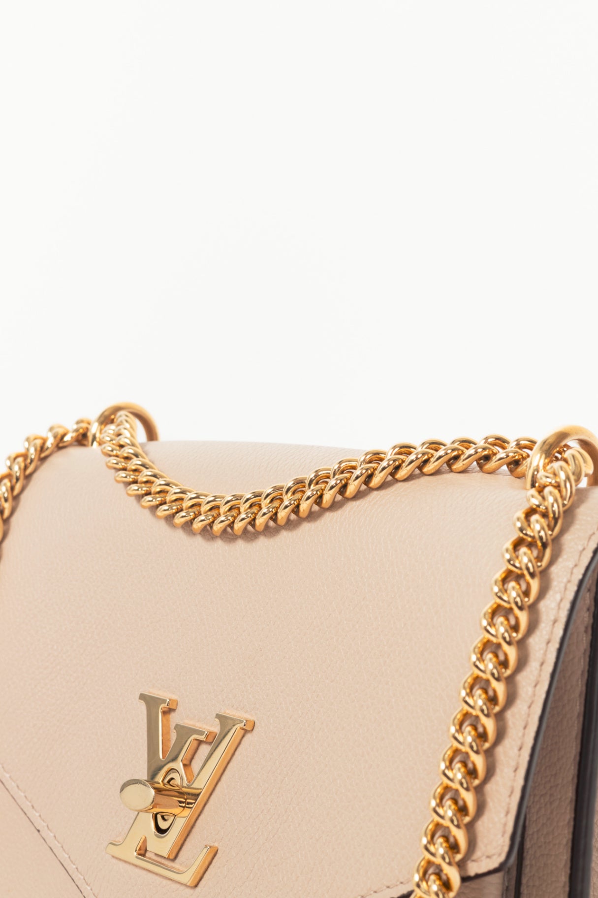 Louis Vuitton Mylockme Greige Leather Chain Bag