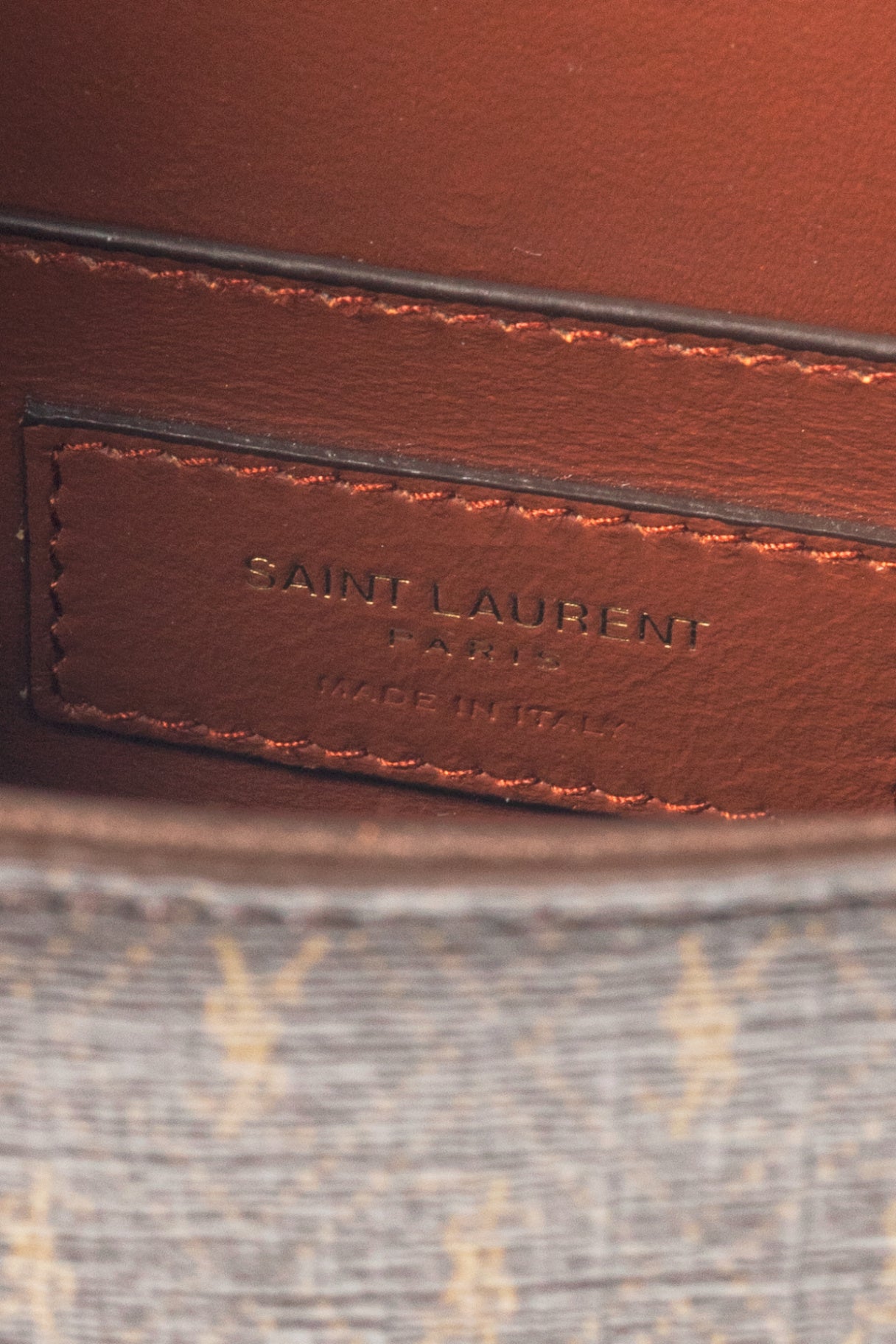 Saint Laurent YSL Chocolate, Khaki & Brown Monogramme Satchel