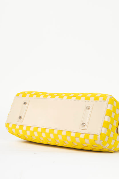 Louis Vuitton SS13 Runway Speedy East West Yellow Damier Cubic Handbag