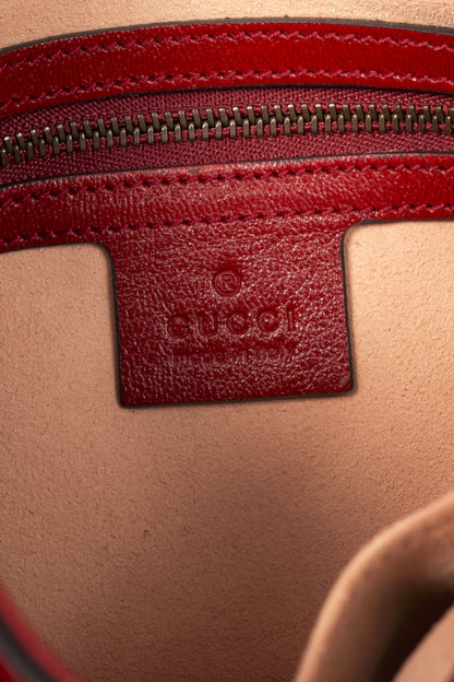 Gucci Dahlia Cherry Red Sakai Calf Lux GG Flap Crossbody