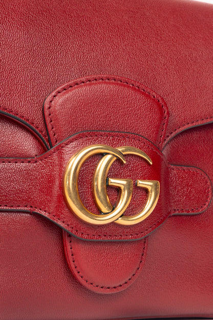 Gucci Dahlia Cherry Red Sakai Calf Lux GG Flap Crossbody