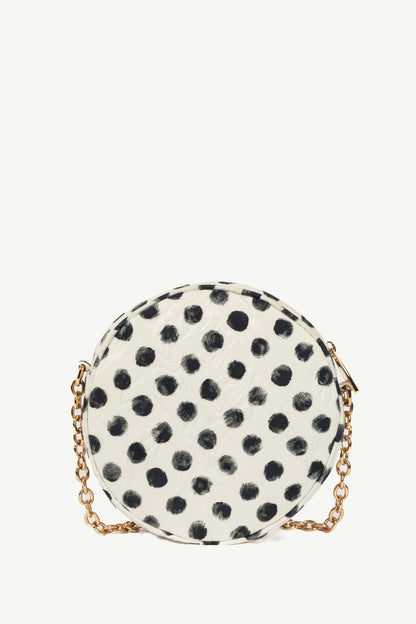 Dolce & Gabbana Glam Black & White Polka-Dot Circle Bag