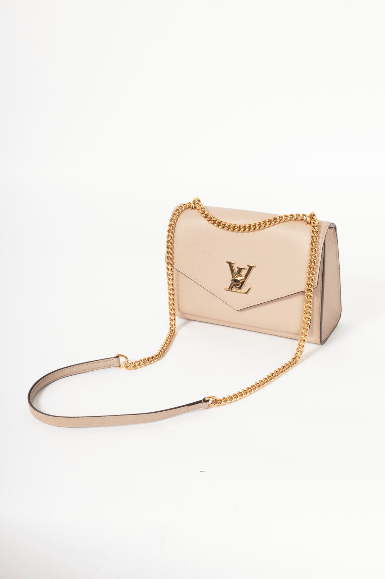 Louis Vuitton Mylockme Greige Leather Chain Bag