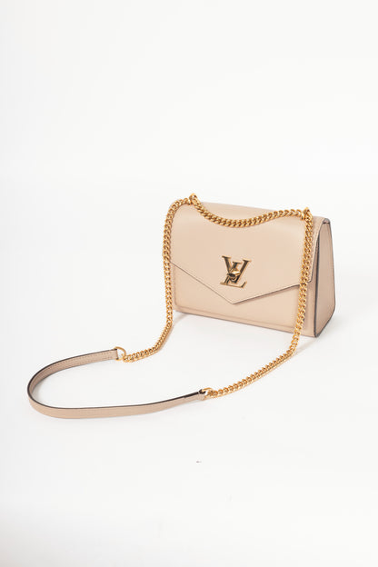 Louis Vuitton Mylockme Greige Leather Chain Bag