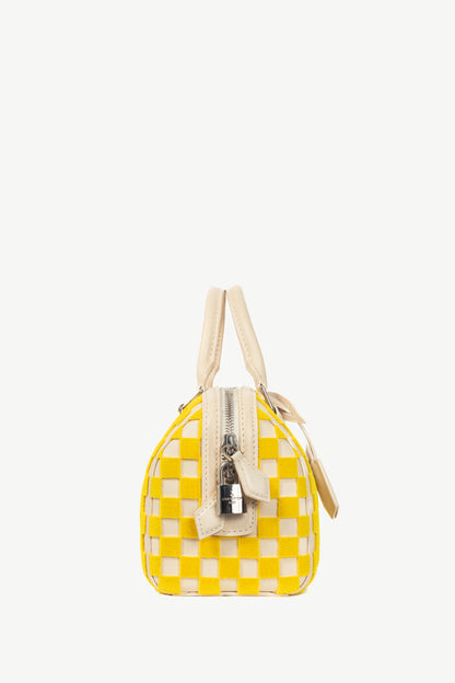 Louis Vuitton SS13 Runway Speedy East West Yellow Damier Cubic Handbag