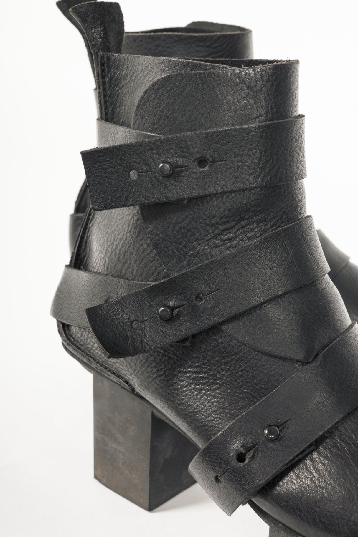 Trippen Free Black Strappy Geta Ankle Boots