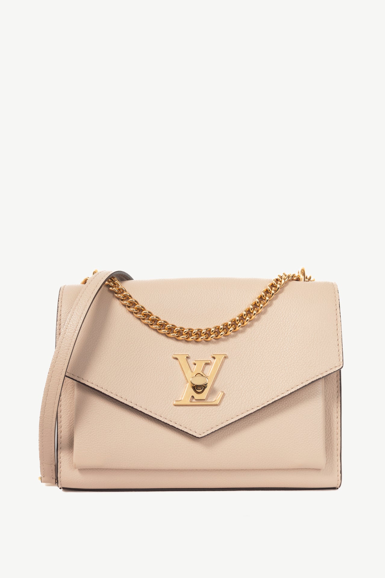 Louis Vuitton Mylockme Greige Leather Chain Bag
