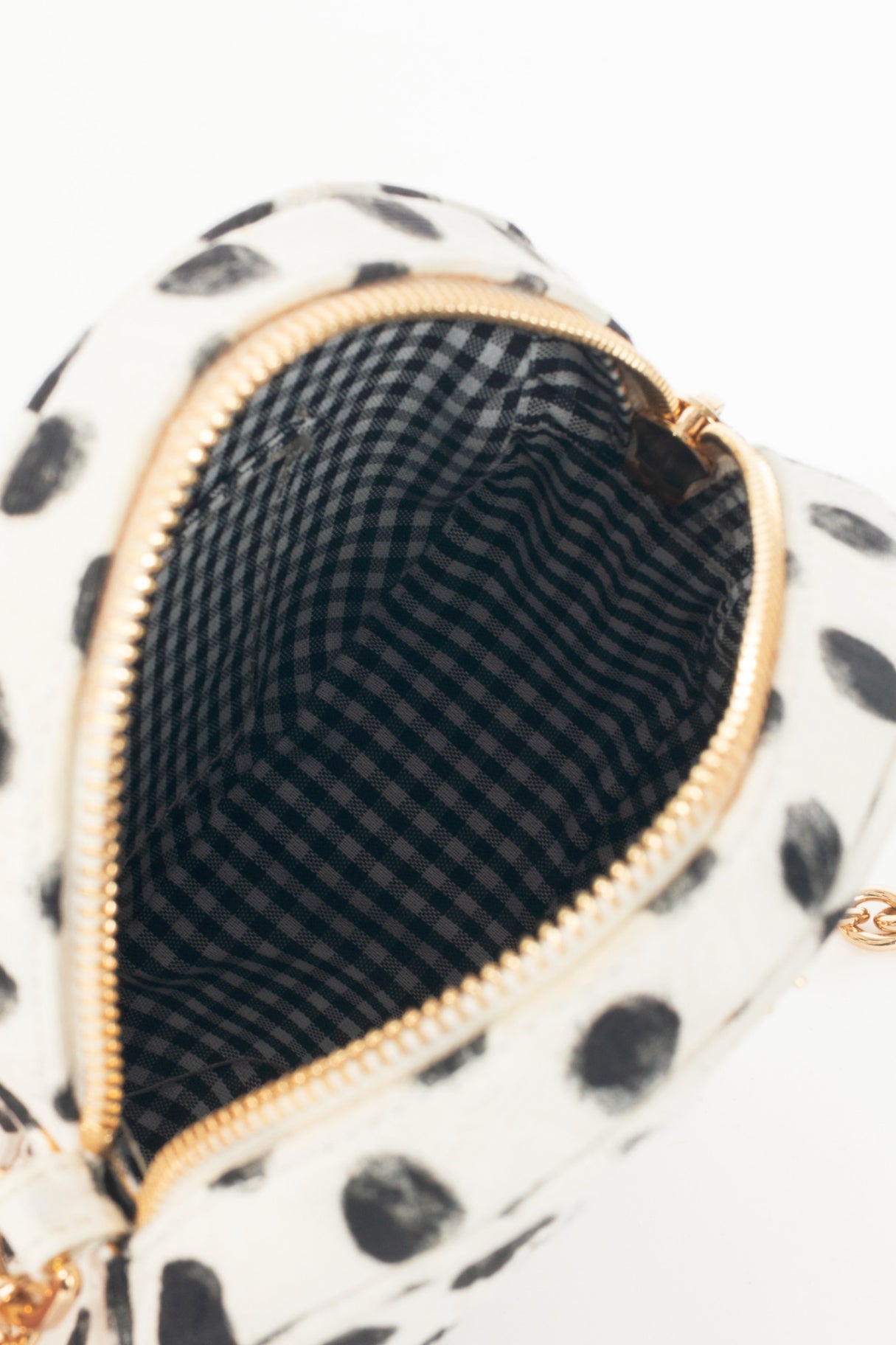 Dolce & Gabbana Glam Black & White Polka-Dot Circle Bag