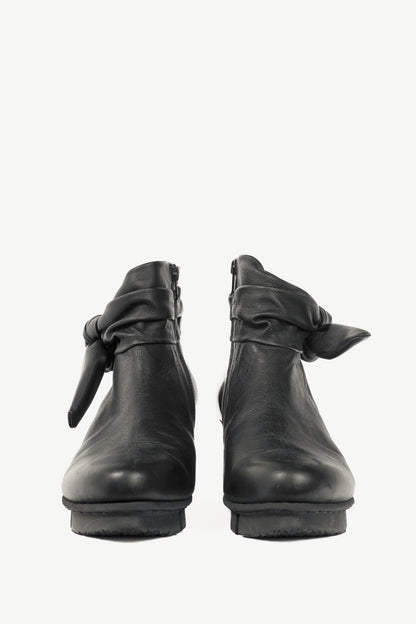 Trippen Tippet Black Bow Wedge Ankle Boots
