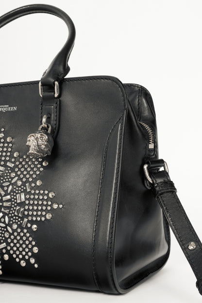 Alexander McQueen Medium Padlock Black Leather Studded Tote