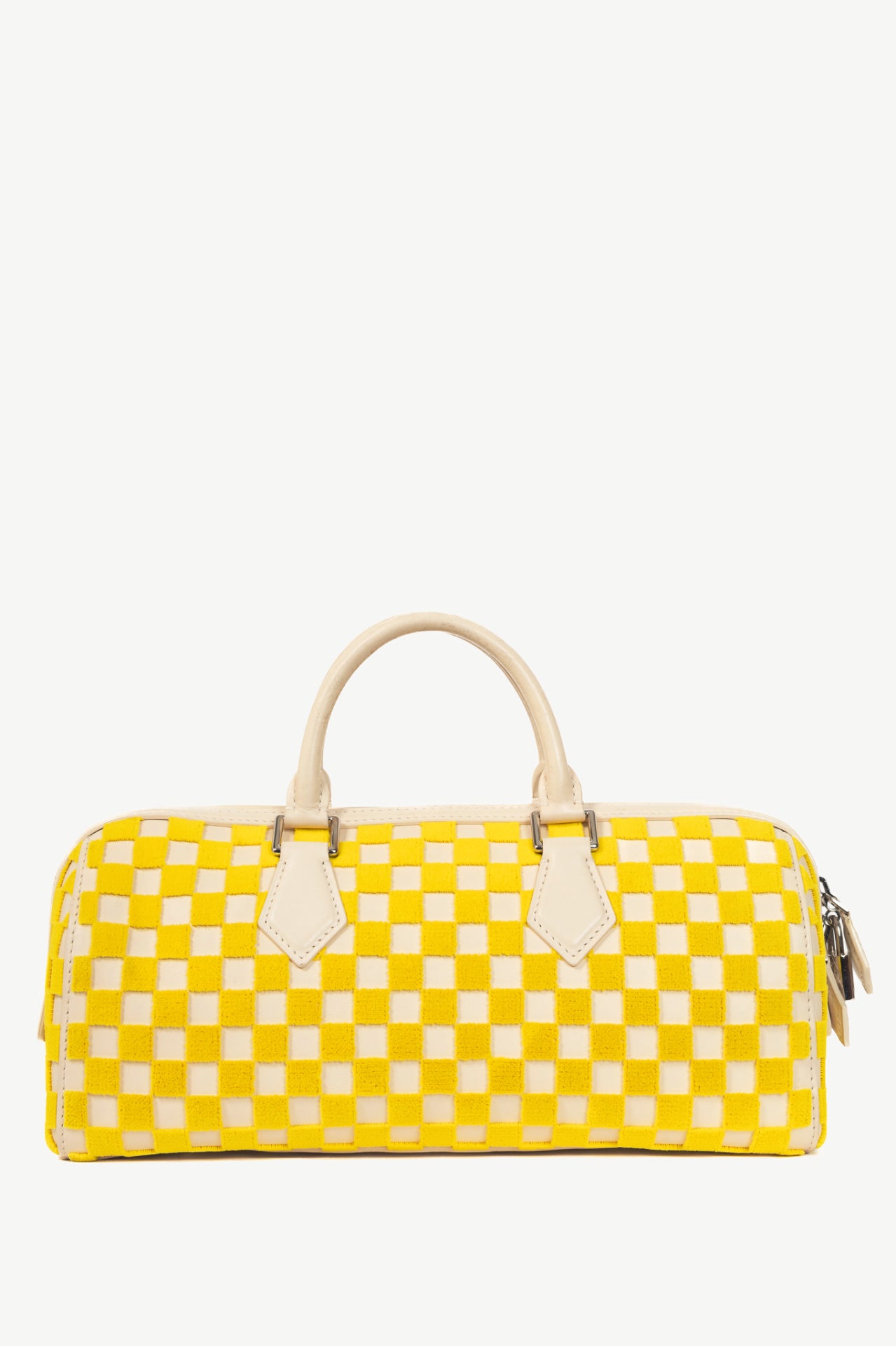 Louis Vuitton SS13 Runway Speedy East West Yellow Damier Cubic Handbag