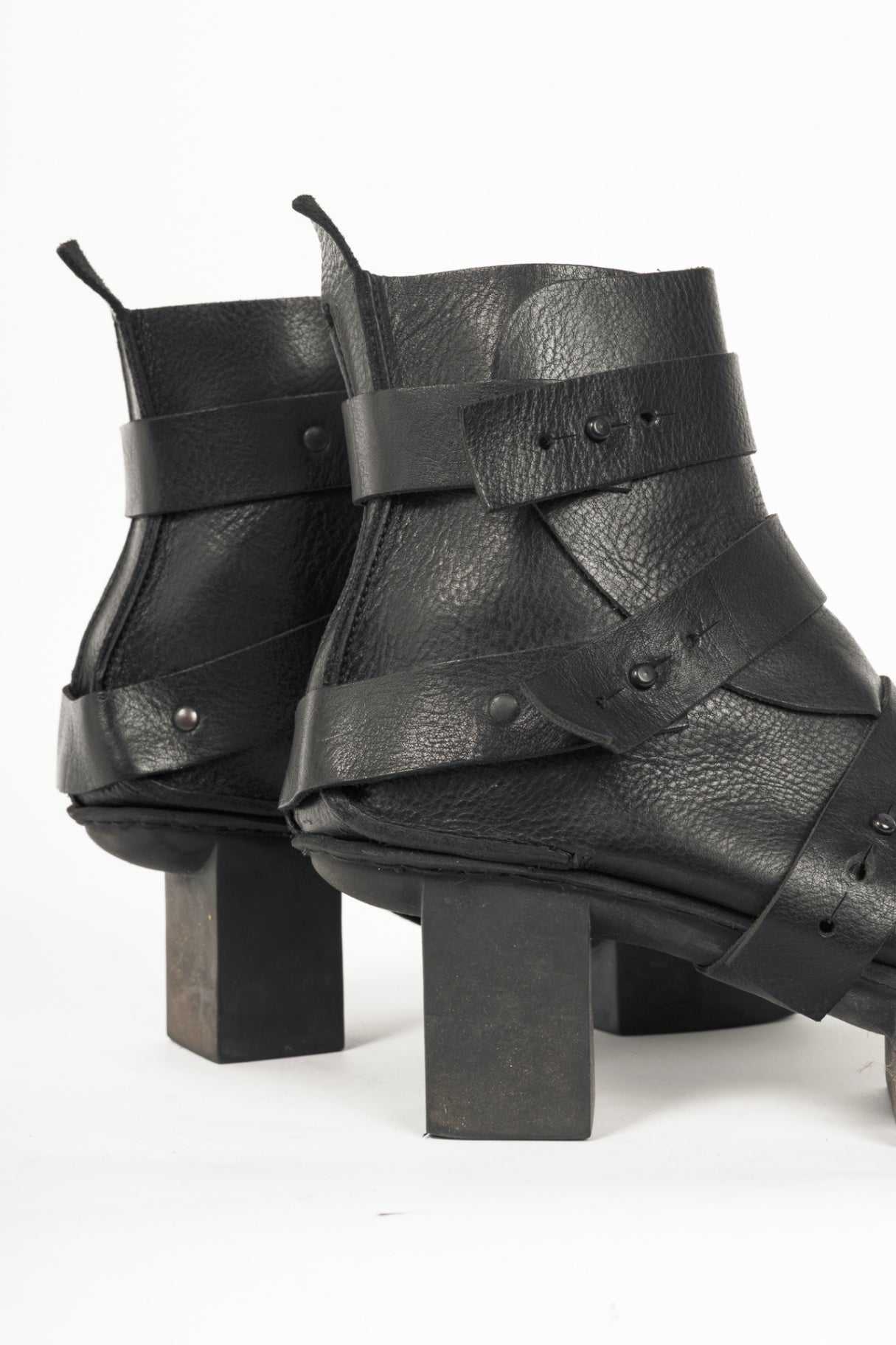 Trippen Free Black Strappy Geta Ankle Boots