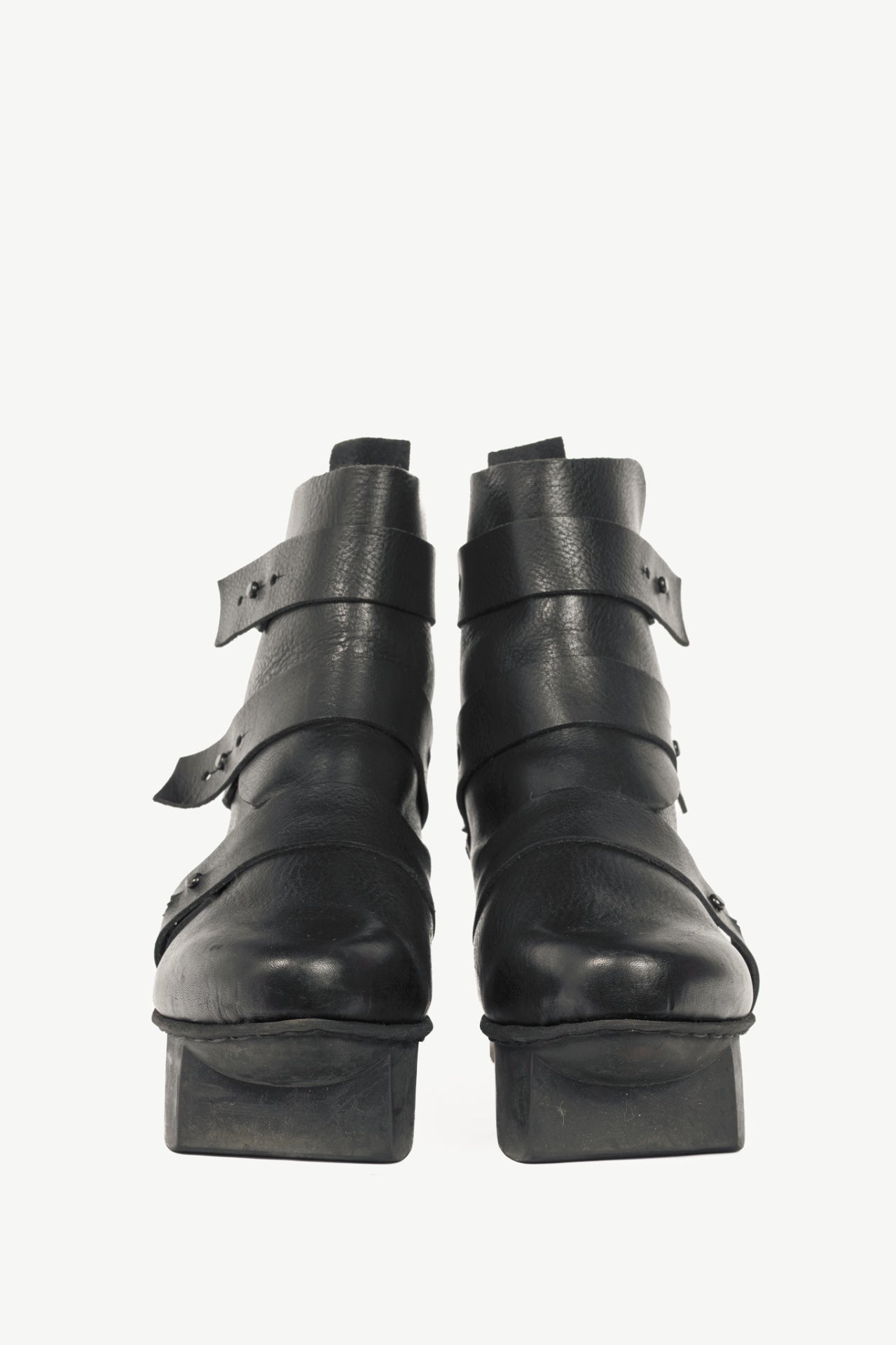 Trippen Free Black Strappy Geta Ankle Boots