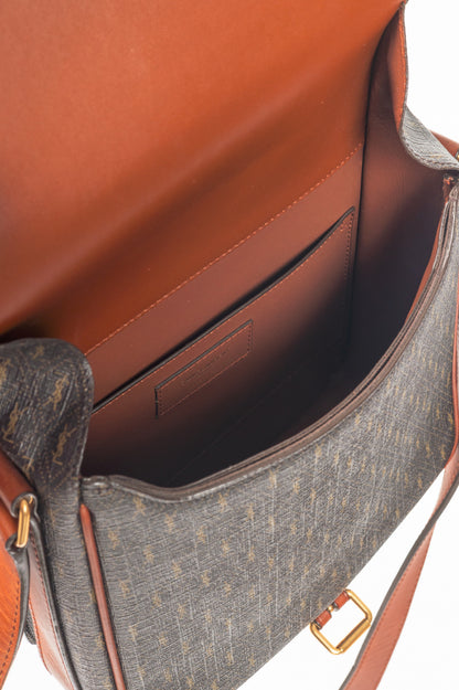 Saint Laurent YSL Chocolate, Khaki & Brown Monogramme Satchel