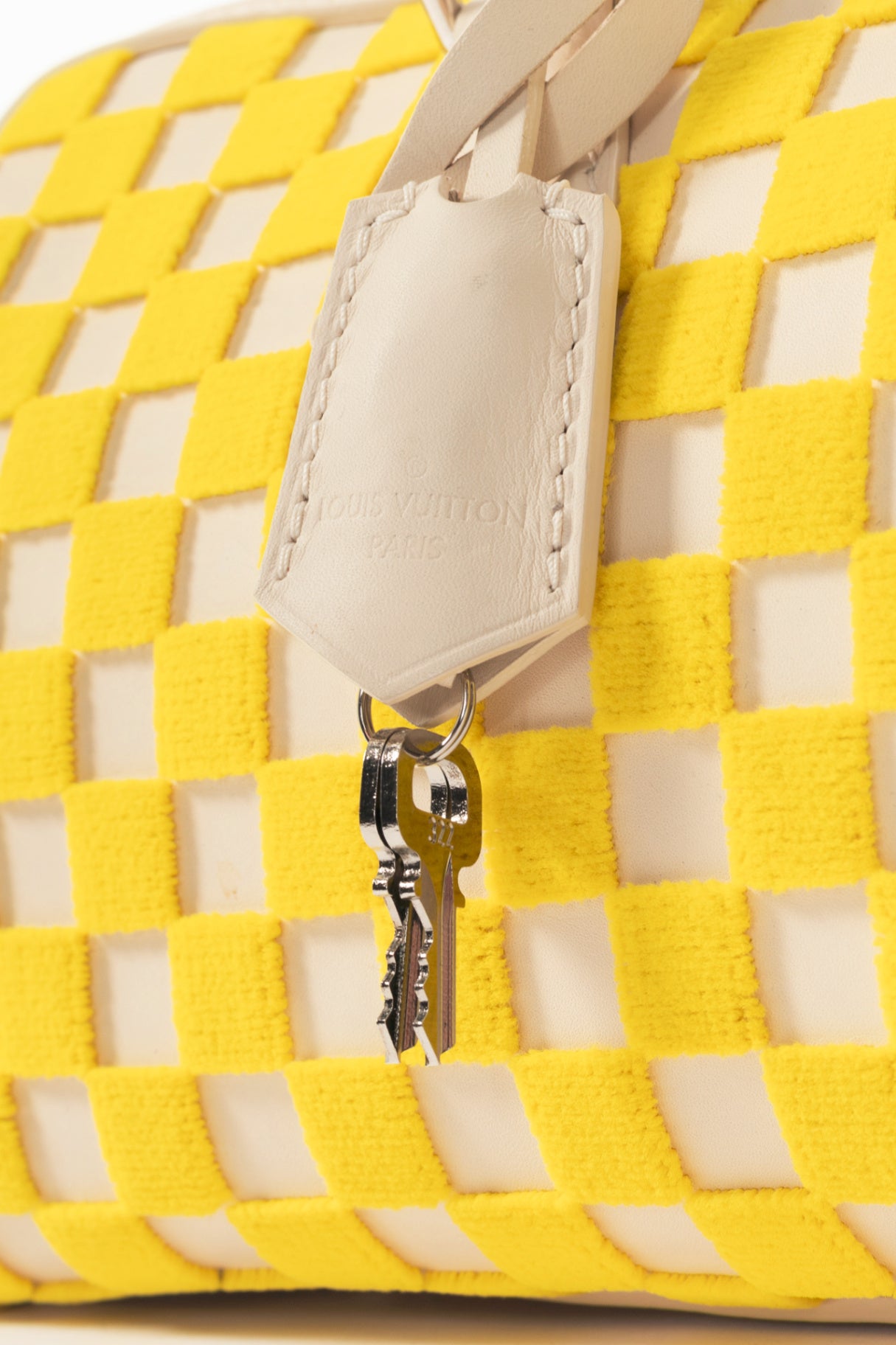 Louis Vuitton SS13 Runway Speedy East West Yellow Damier Cubic Handbag