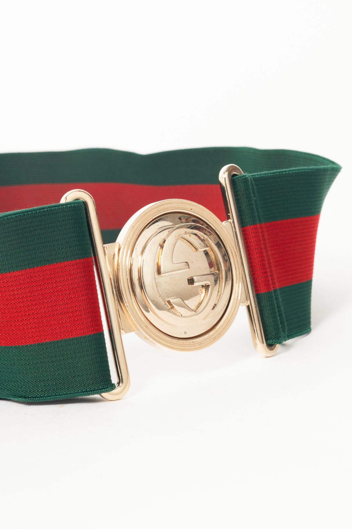Gucci Web GG-Buckle Wide Stretch Belt