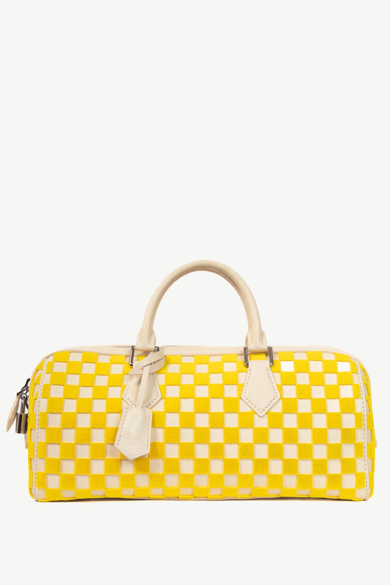 Louis Vuitton SS13 Runway Speedy East West Yellow Damier Cubic Handbag