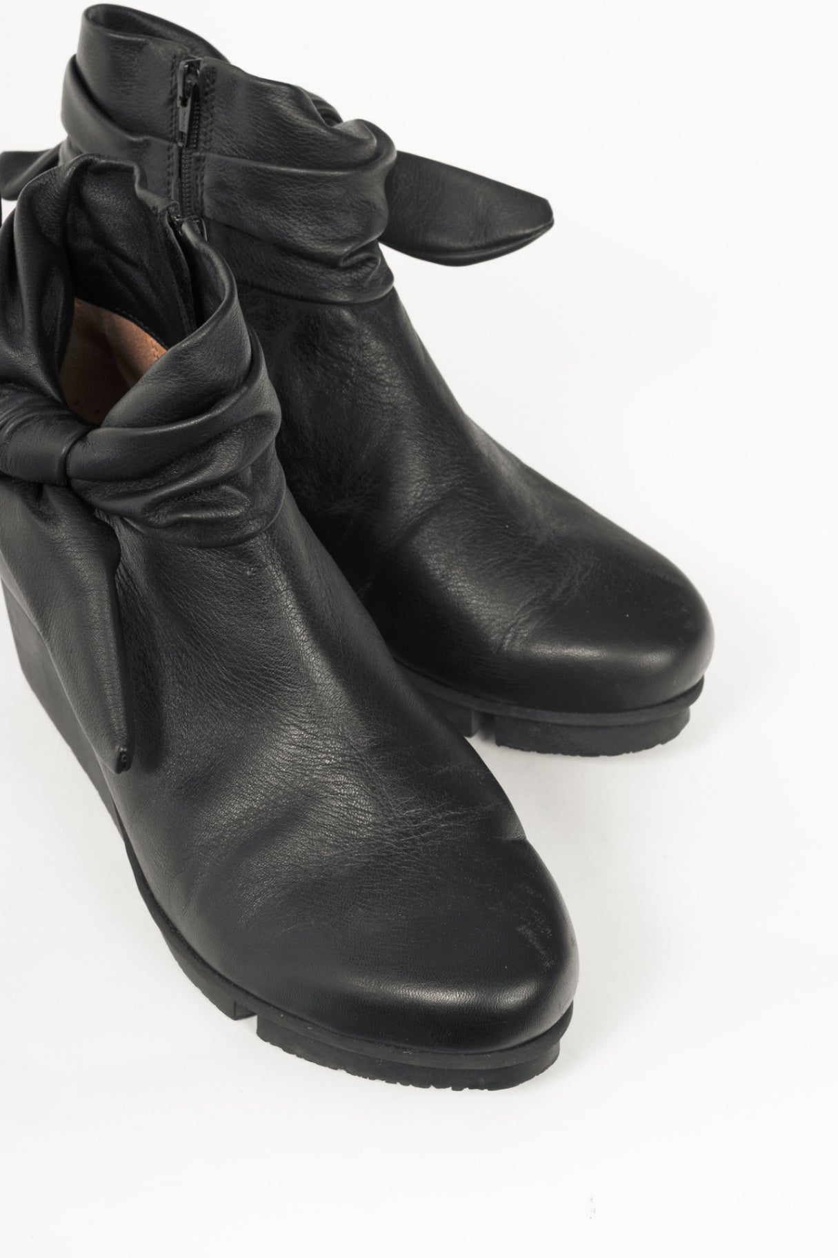 Trippen Tippet Black Bow Wedge Ankle Boots