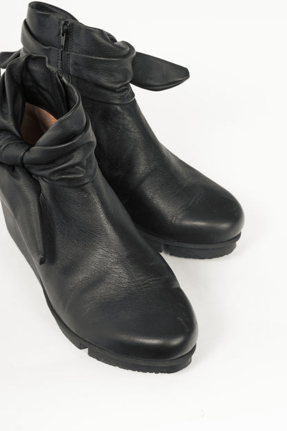 Trippen Tippet Black Bow Wedge Ankle Boots
