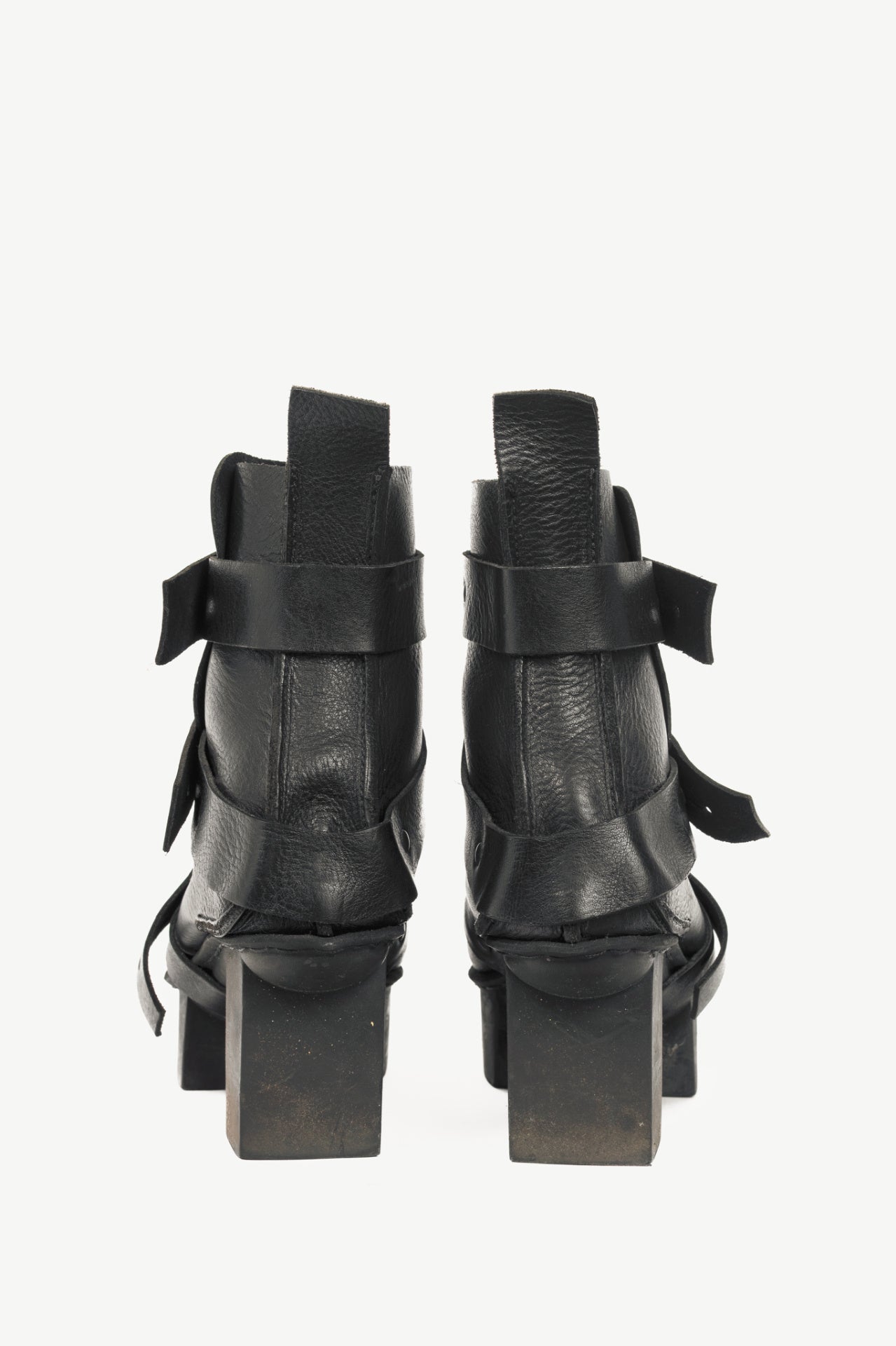 Trippen Free Black Strappy Geta Ankle Boots