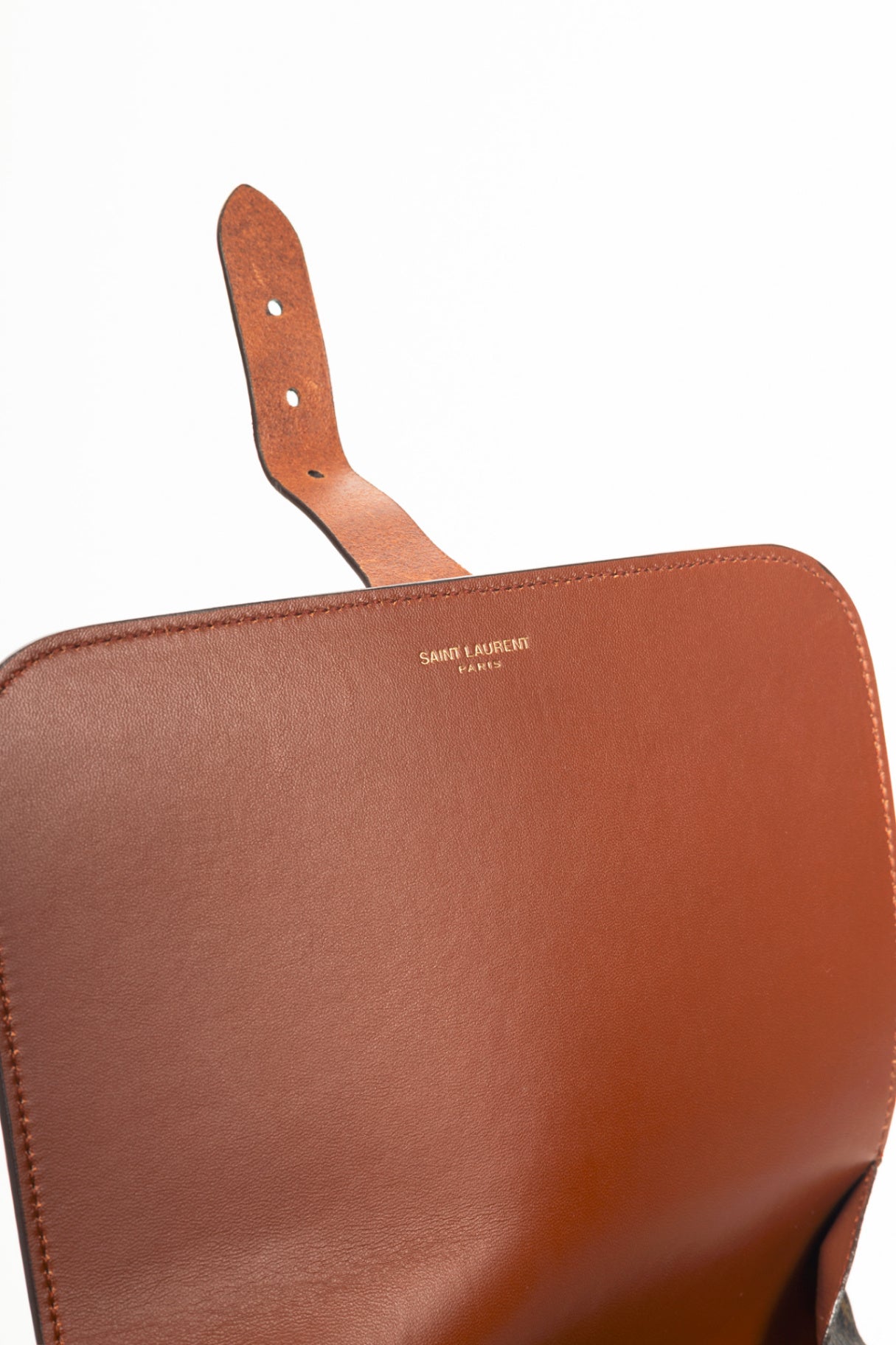 Saint Laurent YSL Chocolate, Khaki & Brown Monogramme Satchel