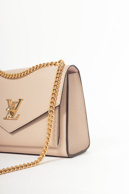 Louis Vuitton Mylockme Greige Leather Chain Bag