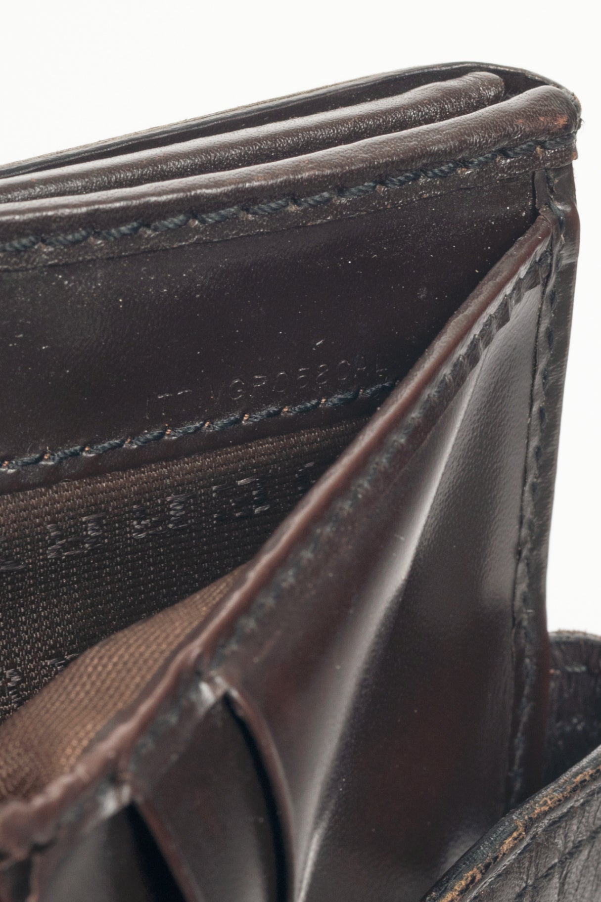 Burberry Credcoin "Chocolate" Haymarket Check Leather-Trim Wallet 