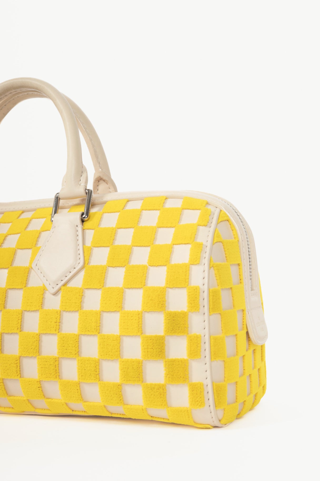 Louis Vuitton SS13 Runway Speedy East West Yellow Damier Cubic Handbag